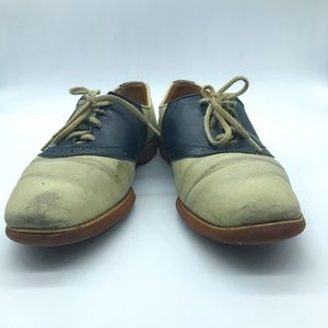 Vintage circa 1950-60 Leather Saddle Shoes Oxford's size 8